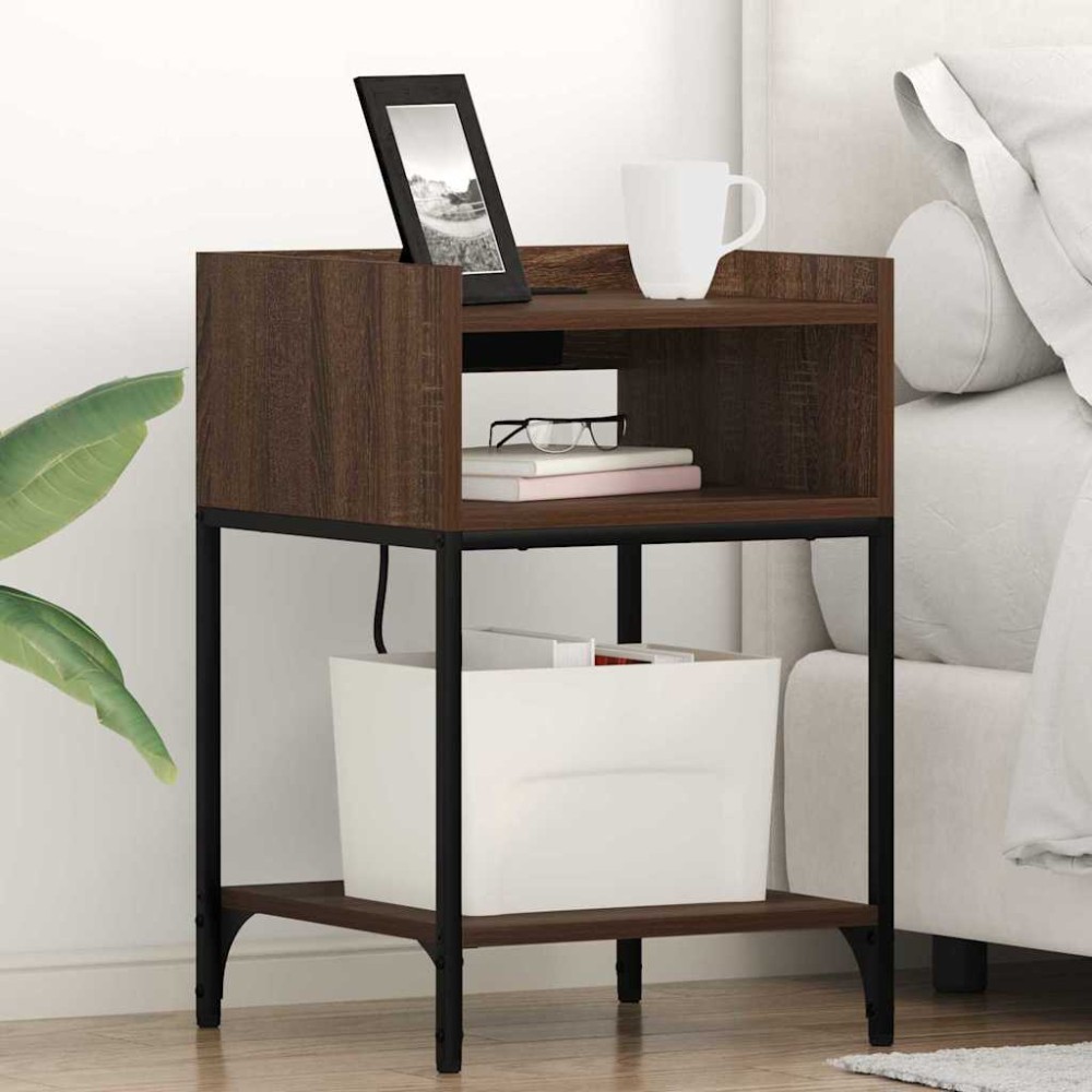 vidaXL Dulap de noapte Stejar brun 40 x 40 x 61 cm Lemn compozit