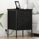 vidaXL Dulap de noapte Stejar Negru 42 x 41 x 61 cm Lemn compozit