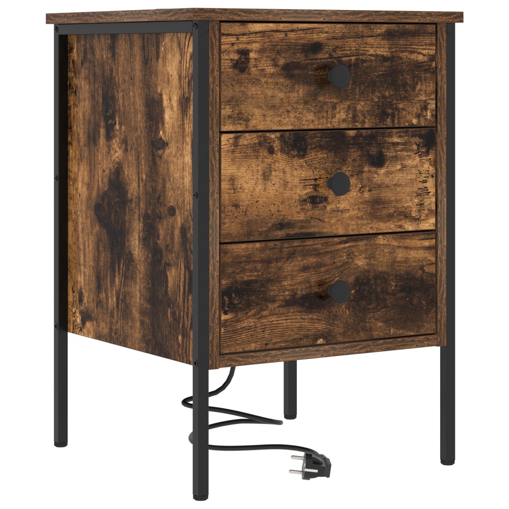 vidaXL Dulap de noapte Stejar afumat 42 x 41 x 61 cm Lemn compozit