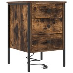 vidaXL Dulap de noapte Stejar afumat 42 x 41 x 61 cm Lemn compozit