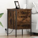 vidaXL Dulap de noapte Stejar afumat 42 x 41 x 61 cm Lemn compozit