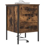 vidaXL Dulap de noapte Stejar afumat 42 x 41 x 61 cm Lemn compozit
