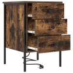 vidaXL Dulap de noapte Stejar afumat 42 x 41 x 61 cm Lemn compozit