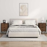 vidaXL Dulap de noapte cu sertar 2 pcs Stejar închis 42 x 41 x 61 cm