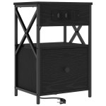 vidaXL Dulap de noapte Stejar negru 40 x 31 x 60 cm Lemn compozit vidaXL Dulap de noapte Stejar negru 40 x 31 x 60 cm Lemn compozit