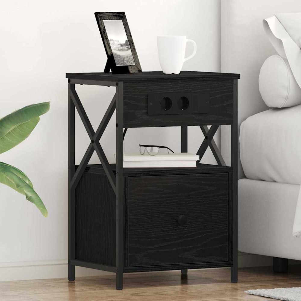 vidaXL Dulap de noapte Stejar negru 40 x 31 x 60 cm Lemn compozit