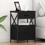 vidaXL Dulap de noapte Stejar negru 40 x 31 x 60 cm Lemn compozit vidaXL Dulap de noapte Stejar negru 40 x 31 x 60 cm Lemn compozit
