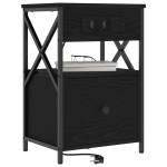 vidaXL Dulap de noapte Stejar negru 40 x 31 x 60 cm Lemn compozit vidaXL Dulap de noapte Stejar negru 40 x 31 x 60 cm Lemn compozit