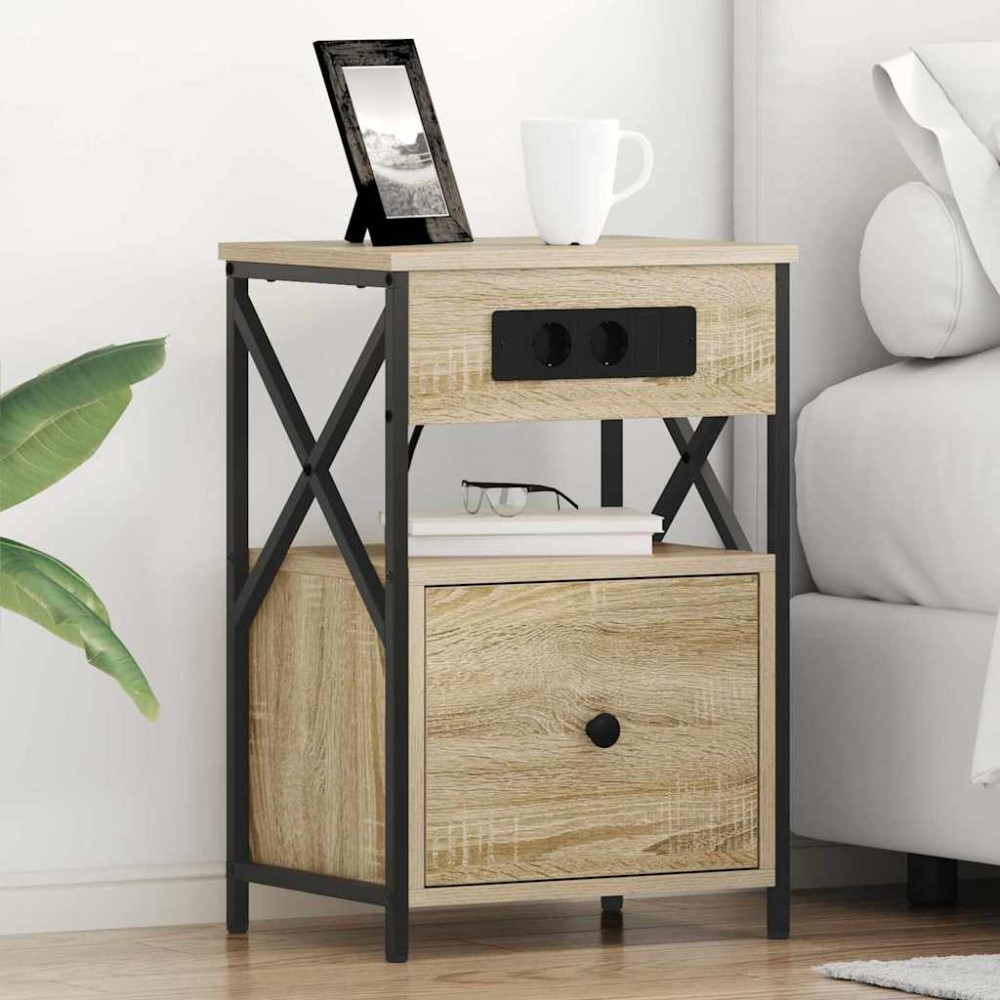 vidaXL Dulap de noapte Stejar sonoma 40 x 31 x 60 cm Lemn compozit