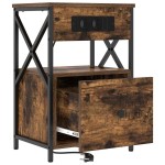 vidaXL Dulap de noapte cu sertar 2 pcs Stejar fumuriu 40 x 31 x 60 cm