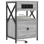 vidaXL Dulap de noapte sonoma gri 40 x 31 x 60 cm Lemn compozit vidaXL Dulap de noapte sonoma gri 40 x 31 x 60 cm Lemn compozit