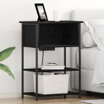 vidaXL Dulap de noapte Stejar negru 55 x 31 x 76 cm Lemn compozit