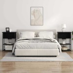 vidaXL Dulap de noapte Stejar negru 55 x 31 x 76 cm Lemn compozit