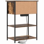 vidaXL Dulap de noapte Stejar afumat 55 x 31 x 76 cm Lemn compozit