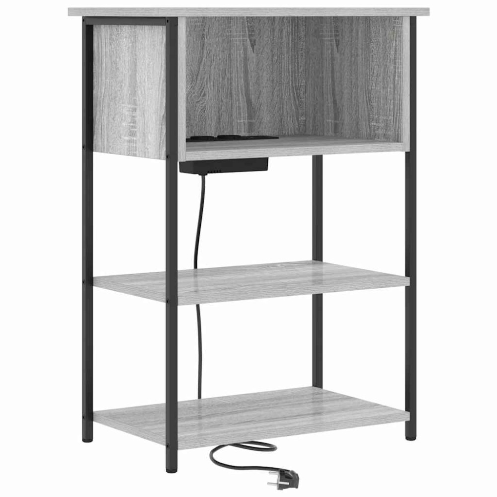 vidaXL Dulap de noapte sonoma gri 55 x 31 x 76 cm Lemn compozit