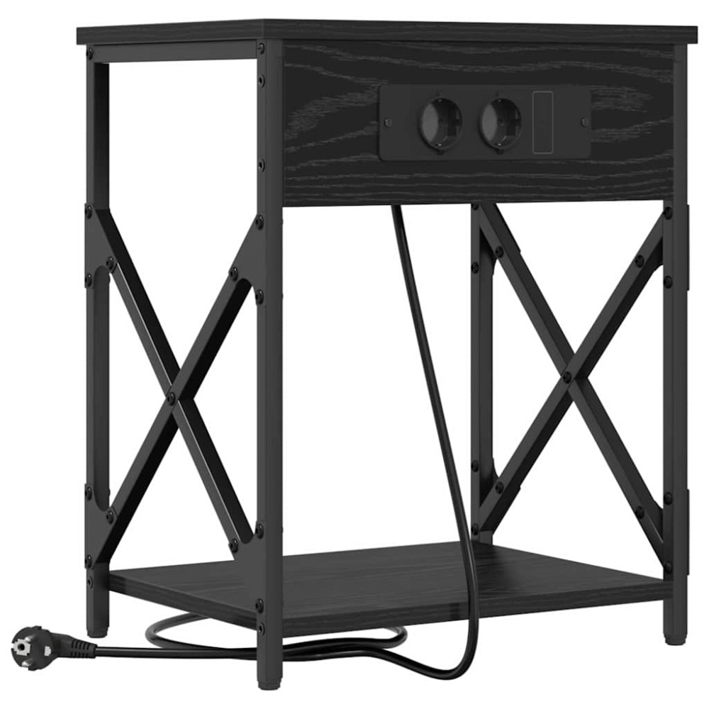 vidaXL Dulap de noapte Stejar negru 41 x 31 x 51 cm Lemn compozit