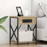 vidaXL Dulap de noapte cu sertar 2 pcs Stejar sonoma 41 x 31 x 51 cm vidaXL Dulap de noapte cu sertar 2 pcs Stejar sonoma 41 x 31 x 51 cm