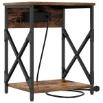 vidaXL Dulap de noapte Stejar afumat 41 x 31 x 51 cm Lemn compozit vidaXL Dulap de noapte Stejar afumat 41 x 31 x 51 cm Lemn compozit