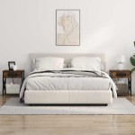 vidaXL Dulap de noapte cu sertar 2 pcs Stejar afumat 41 x 31 x 51 cm