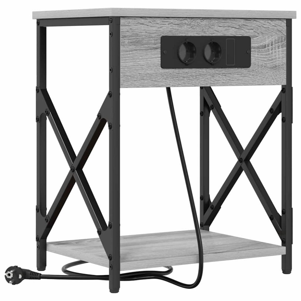 vidaXL Dulap de noapte sonoma gri 41 x 31 x 51 cm Lemn compozit