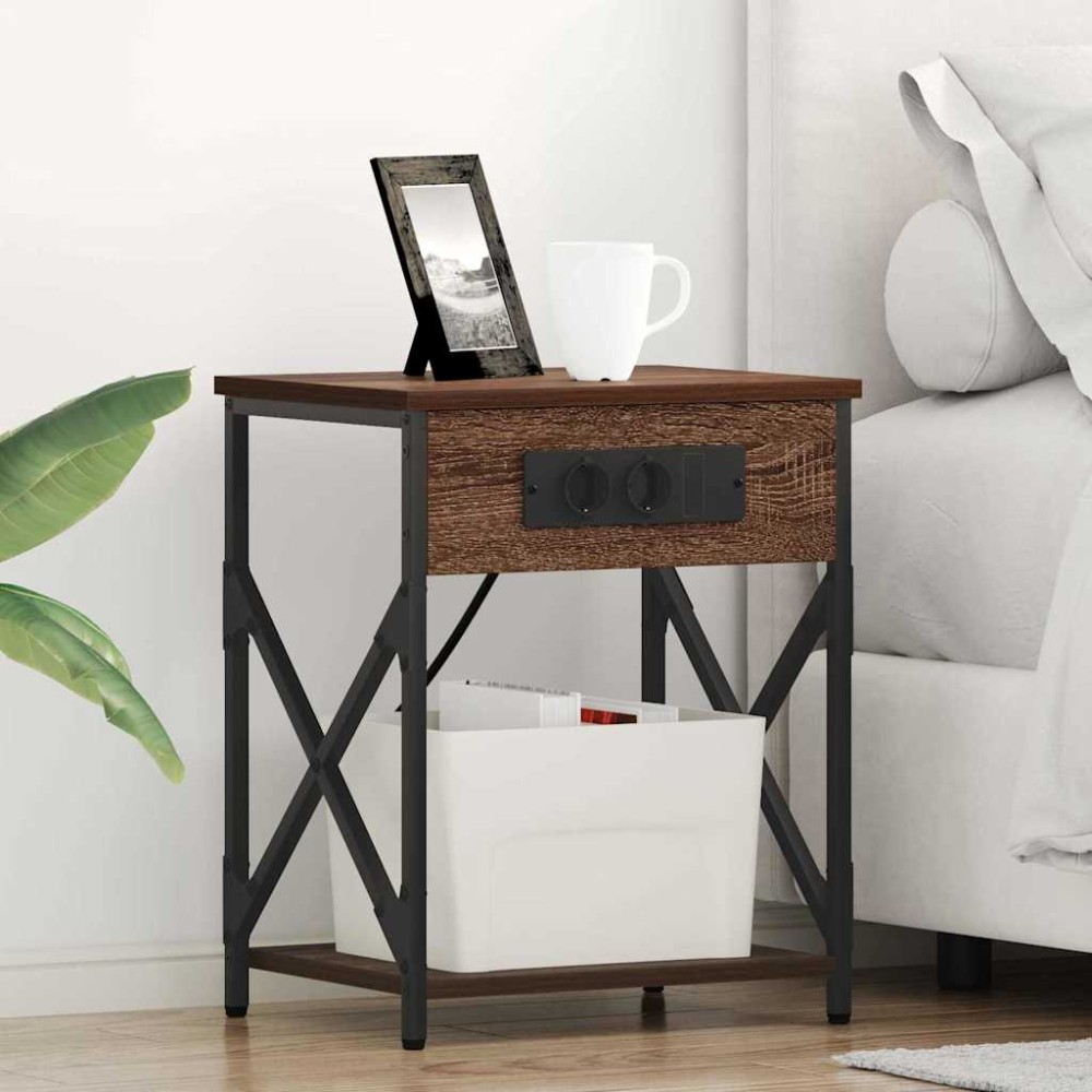 vidaXL Dulap de noapte Stejar brun 41 x 31 x 51 cm Lemn compozit