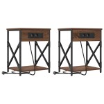vidaXL Dulap de noapte 2 pcs Stejar brun 41 x 31 x 51 cm Lemn compozit vidaXL Dulap de noapte 2 pcs Stejar brun 41 x 31 x 51 cm Lemn compozit