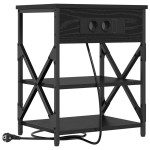 vidaXL Cabinet de noptiere cu stație de încărcare cu raft Stejar negru vidaXL Cabinet de noptiere cu stație de încărcare cu raft Stejar negru