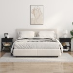 vidaXL Cabinet de noptiere cu stație de încărcare cu raft Stejar negru vidaXL Cabinet de noptiere cu stație de încărcare cu raft Stejar negru