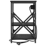 vidaXL Cabinet de noptiere cu stație de încărcare cu raft Stejar negru vidaXL Cabinet de noptiere cu stație de încărcare cu raft Stejar negru
