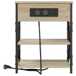 vidaXL Cabinet de noptiere cu stație de încărcare 2 pcs Stejar sonoma vidaXL Cabinet de noptiere cu stație de încărcare 2 pcs Stejar sonoma