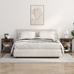 vidaXL Cabinet de noptiere cu stație de încărcare 2 pcs Stejar afumat vidaXL Cabinet de noptiere cu stație de încărcare 2 pcs Stejar afumat