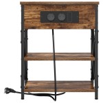 vidaXL Cabinet de noptiere cu stație de încărcare 2 pcs Stejar afumat vidaXL Cabinet de noptiere cu stație de încărcare 2 pcs Stejar afumat