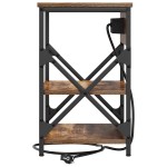 vidaXL Cabinet de noptiere cu stație de încărcare 2 pcs Stejar afumat vidaXL Cabinet de noptiere cu stație de încărcare 2 pcs Stejar afumat