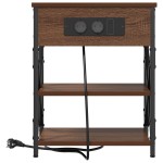 vidaXL Cabinet de noptiere cu stație de încărcare 2 pcs Stejar brun vidaXL Cabinet de noptiere cu stație de încărcare 2 pcs Stejar brun