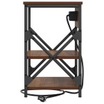vidaXL Cabinet de noptiere cu stație de încărcare 2 pcs Stejar brun vidaXL Cabinet de noptiere cu stație de încărcare 2 pcs Stejar brun