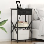 vidaXL Dulap de noapte Stejar negru 41 x 31 x 76 cm Lemn compozit vidaXL Dulap de noapte Stejar negru 41 x 31 x 76 cm Lemn compozit