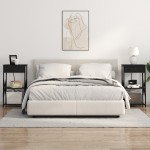 vidaXL Dulap de noapte Stejar negru 41 x 31 x 76 cm Lemn compozit vidaXL Dulap de noapte Stejar negru 41 x 31 x 76 cm Lemn compozit