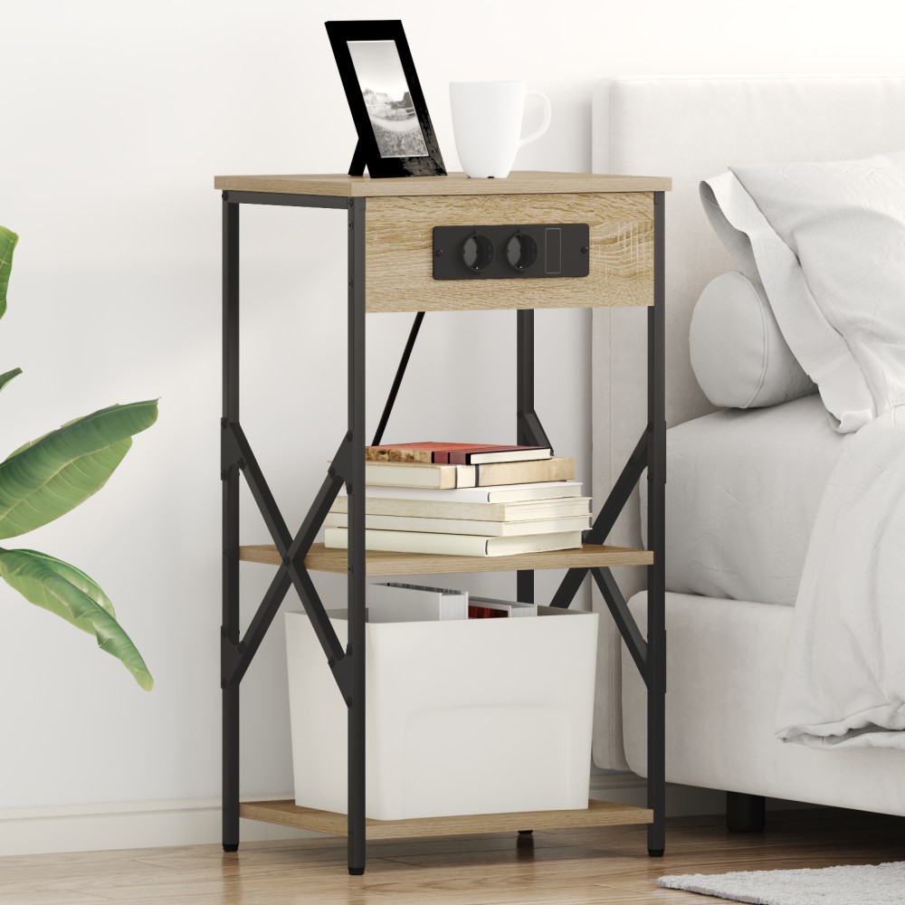 vidaXL Dulap de noapte Stejar sonoma 41 x 31 x 76 cm Lemn compozit
