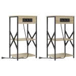 vidaXL Noptiere 2 pcs Stejar sonoma 41 x 31 x 76 cm Lemn compozit