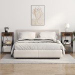vidaXL Dulap de noapte Stejar afumat 41 x 31 x 76 cm Lemn compozit