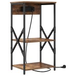 vidaXL Dulap de noapte Stejar afumat 41 x 31 x 76 cm Lemn compozit