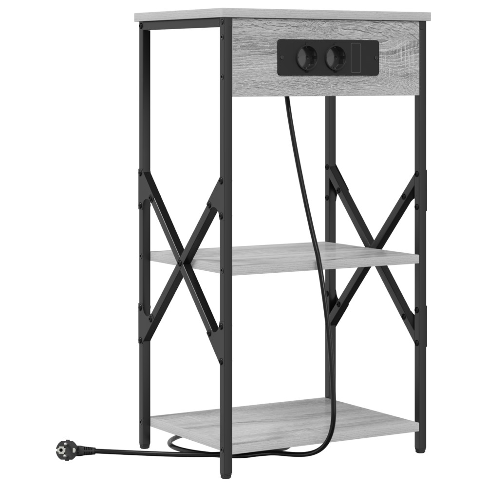 vidaXL Dulap de noapte sonoma gri 41 x 31 x 76 cm Lemn compozit
