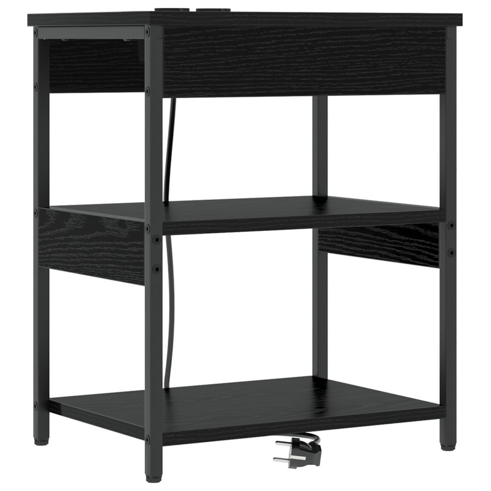 vidaXL Dulap de noapte Stejar negru 41 x 31 x 51 cm Lemn compozit