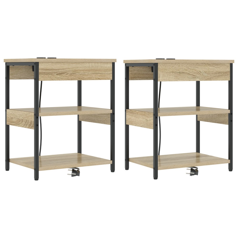 vidaXL Noptiere 2 pcs Stejar sonoma 41 x 31 x 51 cm Lemn compozit