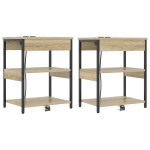 vidaXL Noptiere 2 pcs Stejar sonoma 41 x 31 x 51 cm Lemn compozit