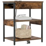 vidaXL Dulap de noapte Stejar afumat 41 x 31 x 51 cm Lemn compozit