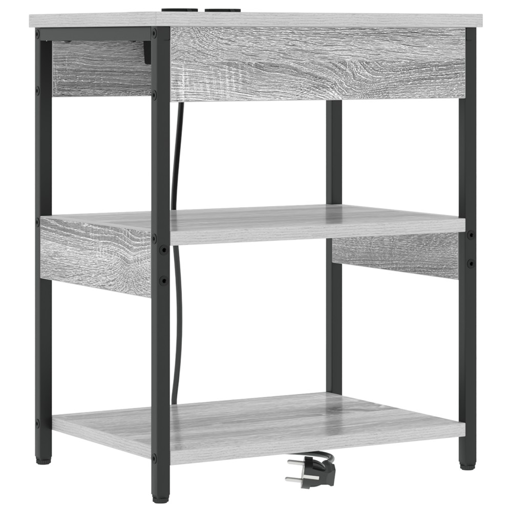 vidaXL Dulap de noapte sonoma gri 41 x 31 x 51 cm Lemn compozit