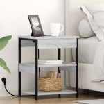 vidaXL Dulap de noapte sonoma gri 41 x 31 x 51 cm Lemn compozit vidaXL Dulap de noapte sonoma gri 41 x 31 x 51 cm Lemn compozit