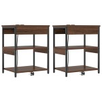 vidaXL Noptiere 2 pcs Stejar brun 41 x 31 x 51 cm Lemn compozit