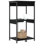 vidaXL Cabinet de noptiere cu stație de încărcare cu raft Stejar negru